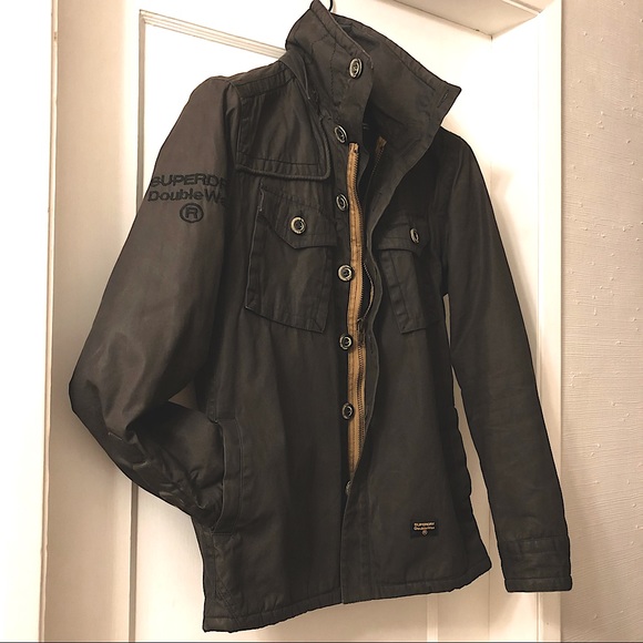 Superdry Winter Coat; Size Small; Hardly worn; charcoal/browny colour - Picture 1 of 6